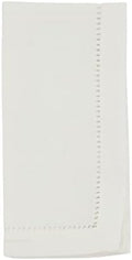 SARO LIFESTYLE Classic Hemstitch Cloth Napkins (Set of 12) - Elegant Everyday Dinner Napkins with Textured Fabric and Hemstitched Border for Dining Tables and Formal Entertaining, 18"x18", White by SaroLifestyle