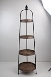 Hobby Lobby Metal and Wood 4-Tier Round Tray Shelf - Image 2