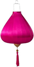 EYPKPL Oval Chinese Lantern Solid Color Silk Lantern Japanese Hanging Lantern Traditional Oriental Lantern with Tassel Vietnamese Lantern Lamp(Rose Red,14 Inch) by EYPKPL