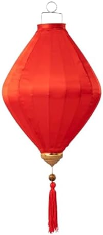 EYPKPL Chinese Lantern Oval Silk Lantern Traditional Oriental Hanging Lantern with Tassel Vietnamese Lantern Chinese Festive Satin Lantern(Rojo,18 Inch) by EYPKPL