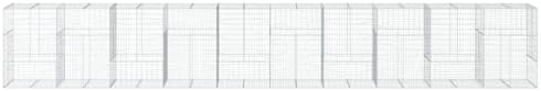 vidaXL Gabion Basket with Cover 393.7"x39.4"x59.1" Galvanized Iron - Image 5