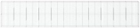 vidaXL Gabion Basket with Cover 433.1"x19.7"x78.7" Galvanized Iron - Image 5
