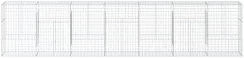 vidaXL Gabion Basket with Cover 275.6"x19.7"x59.1" Galvanized Iron - Image 5
