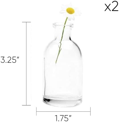 CHIVE ‘Loft’ Small Mini Flower Vases - Clear Glass Bud Vases, Set of 10 - Cute Vintage Rustic Centerpieces for Wedding, Events & Home - Premium Quality, Designed to Last - Image 6