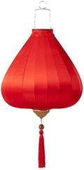 EYPKPL Oval Chinese Lantern Solid Color Silk Lantern Japanese Hanging Lantern Traditional Oriental Lantern with Tassel Vietnamese Lantern Lamp(Rojo,12 Inch) by EYPKPL