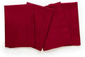 Solino Home Cotton Linen Dinner Napkins Red Hemstitch, 20 x 20 in, Set of 4 by SolinoHome