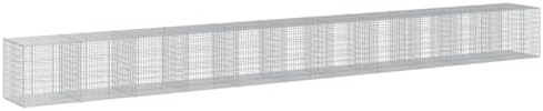 vidaxl Gabion Basket 433.1"x39.4"x39.4" - Galvanized Iron Landscaping cage - Tool-Free Assembly - Image 7