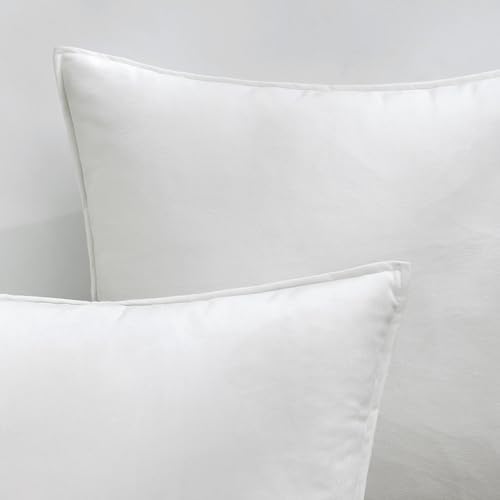 MIULEE Decorative Pure White Velvet Euro Sham Throw Pillow Covers 24x24 in - Image 3