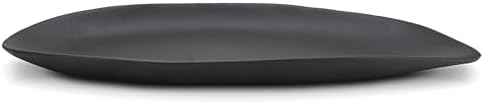 BANOMII Leaf Decorative Bowl for for Home Decor, 15.5'' Long Resin Bowl for Key Purse Candle, Decorative Tray for Kitchen Counter Entryway Dining Coffee Table Centerpiece, Black, Medium by BanomiiHome