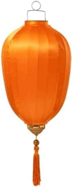 Chinese Lantern with Tassel Oval Silk Lantern Japanese Hanging Lantern Winter Melon-Shaped Lanterns Portable Chinese Paper Lanterns(Orange,20 Inch) by Unknown