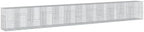 vidaXL Galvanized Gabion Basket w/Cover - Silver Iron 472.4"x39.4"x59.1" - Outdoor Landscaping & Retaining Walls - Versatile Tool-Free Assembly by vidaXL