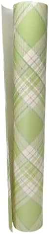 Green Plaid Paper Table Runner - Easter Spring Holiday Pattern for Parties or Weddings - Disposable Table Runner American Made by HesterCook