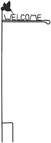 Hummingbird Welcome Garden Flag Stand by EvergreenGarden