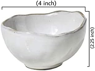 Serene Spaces Living Set of 4 Extra Small Free-Form Edge Glazed Ceramic Bowl, Wedding Planners, Event Stylists, Home Decor, Restaurant Tablescapes, 4" Diameter, 2.25" Tall - Image 4