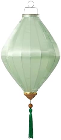 EYPKPL Chinese Lantern Oval Silk Lantern Traditional Oriental Hanging Lantern with Tassel Vietnamese Lantern Chinese Festive Satin Lantern(Light Green,18 Inch) by EYPKPL