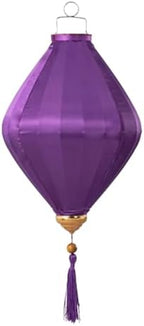 EYPKPL Chinese Lantern Oval Silk Lantern Traditional Oriental Hanging Lantern with Tassel Vietnamese Lantern Chinese Festive Satin Lantern(Purple,12 Inch) by EYPKPL