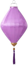 EYPKPL Chinese Lantern Oval Silk Lantern Traditional Oriental Hanging Lantern with Tassel Vietnamese Lantern Chinese Festive Satin Lantern(Light Purple,20 Inch) by EYPKPL