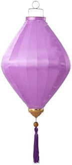 EYPKPL Chinese Lantern Oval Silk Lantern Traditional Oriental Hanging Lantern with Tassel Vietnamese Lantern Chinese Festive Satin Lantern(Light Purple,14 Inch) by EYPKPL