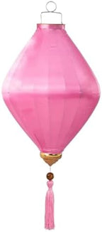 EYPKPL Chinese Lantern Oval Silk Lantern Traditional Oriental Hanging Lantern with Tassel Vietnamese Lantern Chinese Festive Satin Lantern(Pink,18 Inch) by EYPKPL