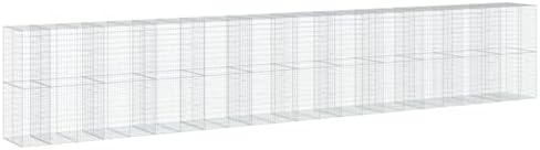 vidaXL Gabion Basket with Cover 452.8"x39.4"x78.7" Galvanized Iron - Image 7