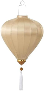 EYPKPL Cloth Lantern with Tassel Oval Silk Lantern Chinese New Year Lantern Japanese Vietnam Hanging Lantern Solid Color Chinese Lanterns(Champagne,14 Inch) by EYPKPL