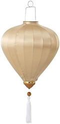 EYPKPL Cloth Lantern with Tassel Oval Silk Lantern Chinese New Year Lantern Japanese Vietnam Hanging Lantern Solid Color Chinese Lanterns(Champagne,16 Inch) by EYPKPL