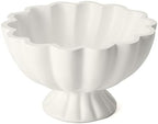 Pedestal Decorative Bowl Home Decor, 8" Footed Ruffle Fruit Bowl by KEWOOL