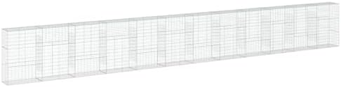 vidaXL Gabion Basket with Cover 472.4"x19.7"x59.1" Galvanized Iron by vidaXL