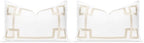 Hofdeco Premium Coastal Patio Indoor Outdoor Lumbar Pillow Cover Only, 12"x20" Water Repellent for Backyard, Couch, Neutral Tan Embroidered Frame Greek Key (Pack of 2) by HofdecoPremium