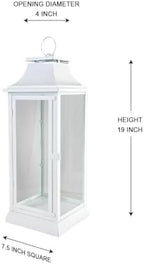Serene Spaces Living Hurricane Lanterns with Clear Glass Panels, Perfect for Home Decor, Parties & Events, Table Top Or Hanging Lantern for Indoor & Outdoor, 7.5" Square & 19" Tall - Image 5