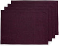 Solino Home 100% Pure Linen Placemats Burgundy, Athena 14 x 19 in, Set of 4 by SolinoHome