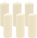 Stonebriar 80 Hour Long Burning Unscented Pillar Candles, 3x8, Ivory, 6 count by StonebriarCollection