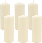 Stonebriar 80 Hour Long Burning Unscented Pillar Candles, 3x8, Ivory, 6 count by StonebriarCollection