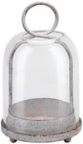 7.5" High Versatile Modern Metal Hurricane Lantern with Handmade Sturdy Glass Dome in Shabby White for 2" Pillar Candle & Plants, Industrial, Farmhouse (White Shabby, 4" x7.5 for 2" Pillar) by Unknown