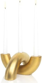 Taper Candle Holder Set - Candle Stick Holders for Dining Room Table, Entryway Table, or Fireplace Mantel - Modern Candelabra Home Decor (Gold) by AERLO