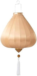 EYPKPL Oval Chinese Lantern Solid Color Silk Lantern Japanese Hanging Lantern Traditional Oriental Lantern with Tassel Vietnamese Lantern Lamp(Champagne,14 Inch) by EYPKPL