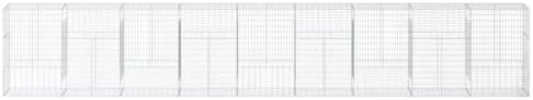 vidaXL Gabion Basket with Cover 354.3"x19.7"x59.1" Galvanized Iron - Image 5