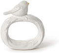 Two's Company Birds of a Feather, Set of 4 Bird Napkin Rings with Gold Accents in Gift Box, 3.5-Inch, White by TwosCompany