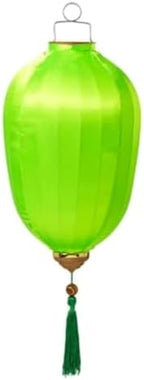 Chinese Lantern with Tassel Oval Silk Lantern Japanese Hanging Lantern Winter Melon-Shaped Lanterns Portable Chinese Paper Lanterns(Light Green,16 Inch) by Unknown