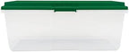 Christmas 113 Quart Storage Bins with Lids, Clear Plastic Latched Storage Container with Red Hi-Rise Lid (Set of 4) (Green) - Image 4