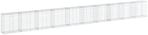 vidaXL Gabion Basket with Cover 393.7"x19.7"x39.4" Galvanized Iron by vidaXL