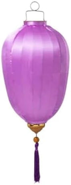 Chinese Lantern with Tassel Oval Silk Lantern Japanese Hanging Lantern Winter Melon-Shaped Lanterns Portable Chinese Paper Lanterns(Light Purple,16 Inch) by Unknown