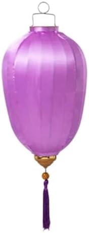 Chinese Lantern with Tassel Oval Silk Lantern Japanese Hanging Lantern Winter Melon-Shaped Lanterns Portable Chinese Paper Lanterns(Light Purple,16 Inch) by Unknown