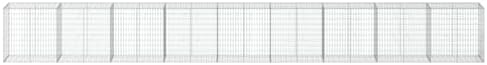 vidaXL Gabion Basket with Cover 354.3"x19.7"x39.4" Galvanized Iron - Image 5
