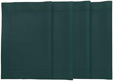 Solino Home Cotton Linen Woven Placemats Dark Green, 14 x 19 in, Set of 4 by SolinoHome