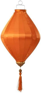 EYPKPL Chinese Lantern Oval Silk Lantern Traditional Oriental Hanging Lantern with Tassel Vietnamese Lantern Chinese Festive Satin Lantern(Orange,16 Inch) by EYPKPL