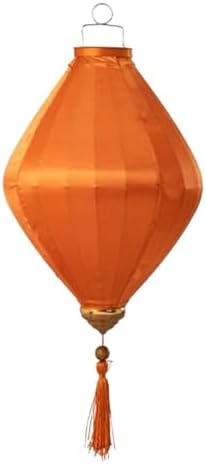 EYPKPL Chinese Lantern Oval Silk Lantern Traditional Oriental Hanging Lantern with Tassel Vietnamese Lantern Chinese Festive Satin Lantern(Orange,16 Inch) by EYPKPL