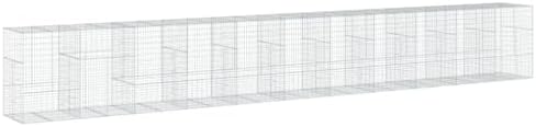 vidaXL Gabion Basket with Cover 433.1"x39.4"x59.1" Galvanized Iron by vidaXL