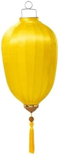 Chinese Lantern with Tassel Oval Silk Lantern Japanese Hanging Lantern Winter Melon-Shaped Lanterns Portable Chinese Paper Lanterns(Yellow,18 Inch) by Unknown