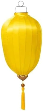 Chinese Lantern with Tassel Oval Silk Lantern Japanese Hanging Lantern Winter Melon-Shaped Lanterns Portable Chinese Paper Lanterns(Yellow,18 Inch) by Unknown